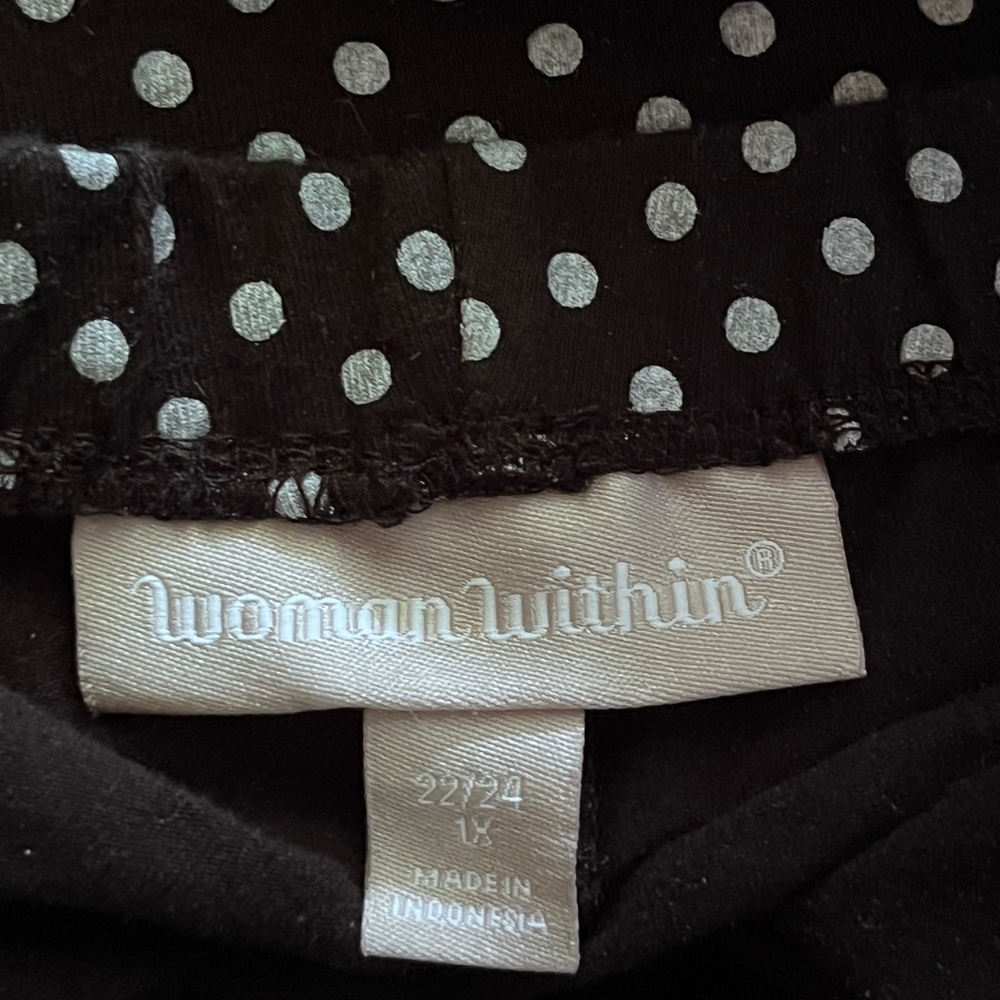 Woman Within 1x Polkadot Leggings (34”W x 28”L)